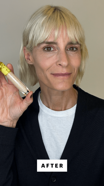 Allure tester after applying the Kosas Revealer Concealer